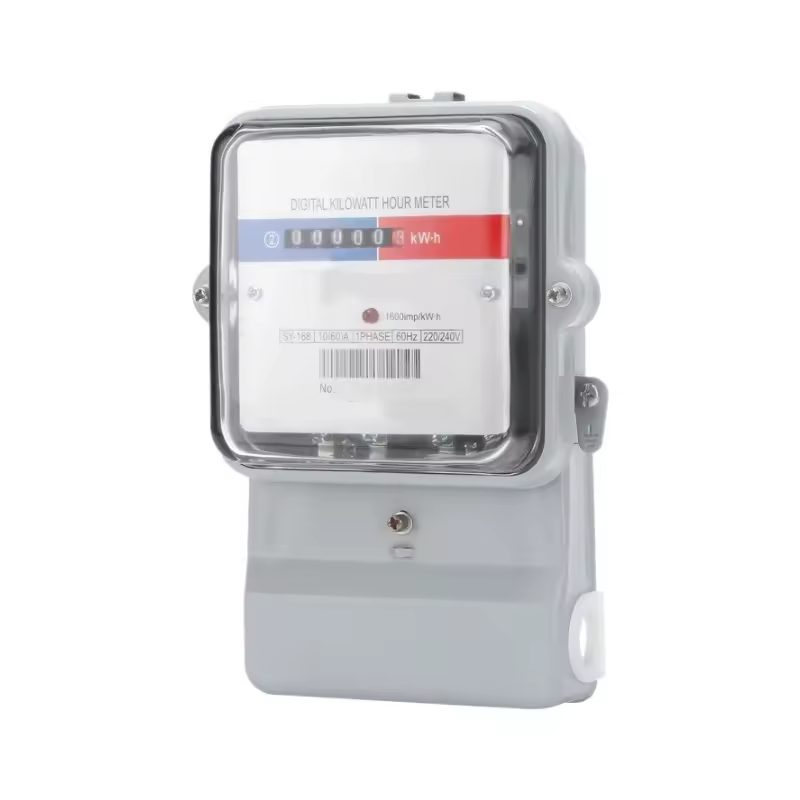 Single-phase digital kilowatt hour meter, grey body