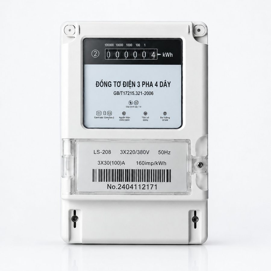 Three-phase mechanical energy meter for Vietnam market